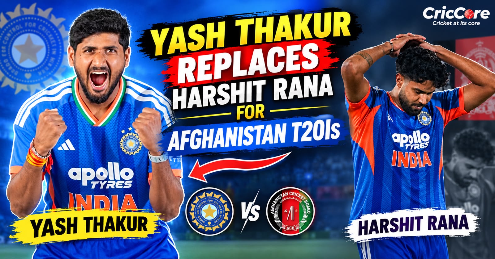 Yash Thakur replaces Harshit Rana