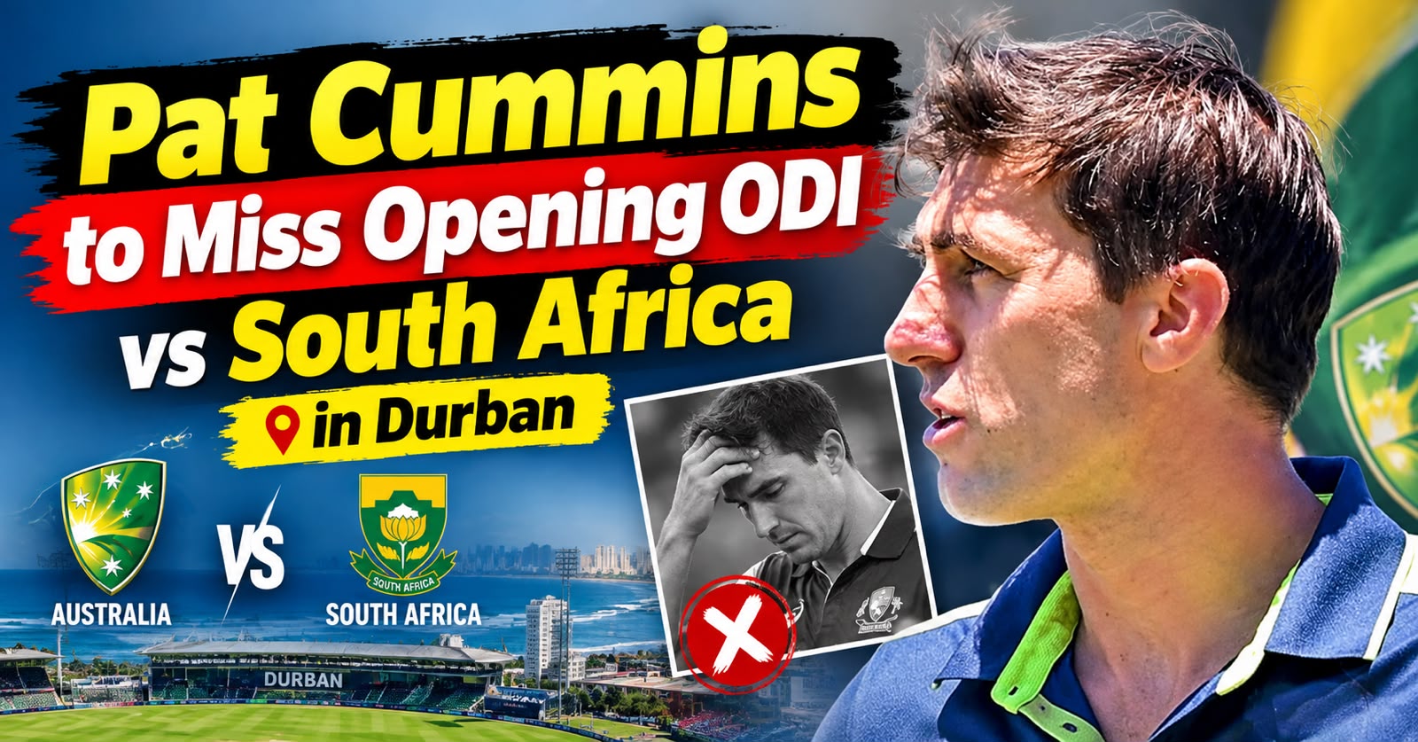 Pat Cummins miss opening ODI