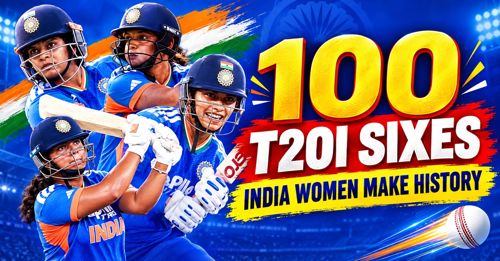 India 100 T20I sixes
