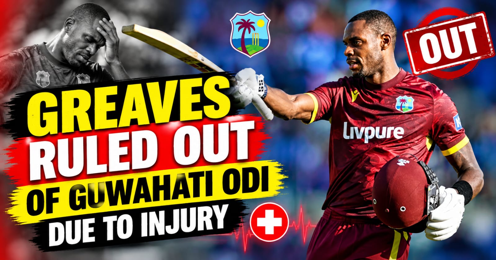 Greaves ruled out Guwahati ODI