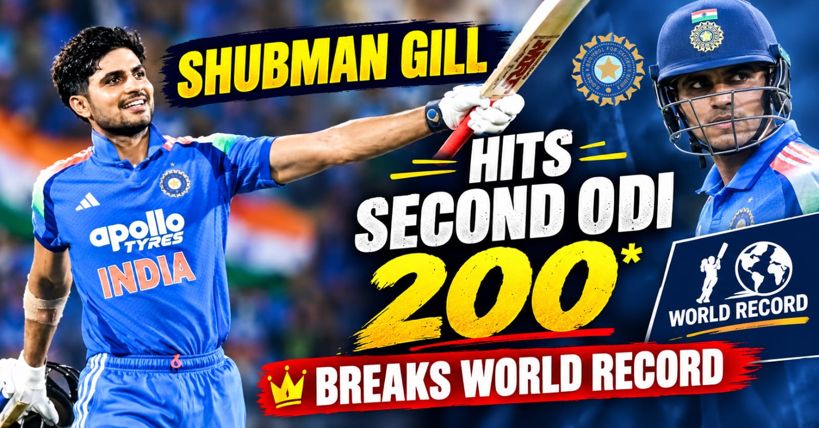 Shubman Gill second ODI double century