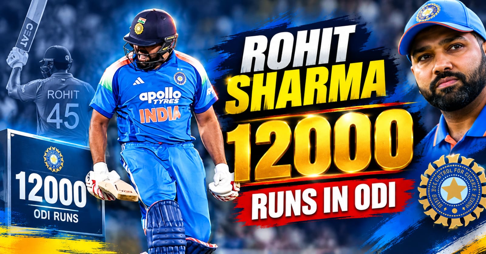 Rohit Sharma 12000 Runs in ODI